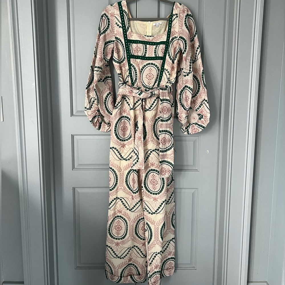 Eyelet wide leg jumpsuit